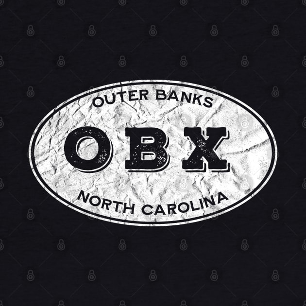 OBX Oval in White Distressed by YOPD Artist